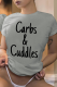 Grey Casual Daily Print Patchwork O Neck T-Shirts