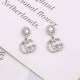 Silver Simplicity Geometric Rhinestone Earrings
