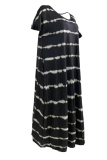 Grey Street Striped Patchwork V Neck Straight Plus Size Dresses