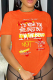 Orange Street Daily Print Patchwork Letter O Neck T-Shirts