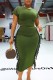 Green Casual Solid Tassel Patchwork O Neck Two Pieces