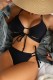 Black Sexy Solid Bandage Backless Swimwears (With Paddings)