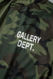 Camouflage Casual Letter Camouflage Print O Neck Tops