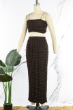 Green Sexy Solid Patchwork Spaghetti Strap Sleeveless Two Pieces