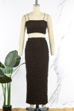 Green Sexy Solid Patchwork Spaghetti Strap Sleeveless Two Pieces