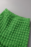 Green Sexy Solid Patchwork Spaghetti Strap Sleeveless Two Pieces
