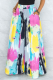 Colour Casual Print Patchwork Loose High Waist Wide Leg Full Print Bottoms