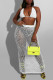 White Sexy Solid Hollowed Out Patchwork Halter Sleeveless Two Pieces
