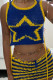Blue Sexy Hollowed Out Patchwork O Neck Sleeveless Two Pieces