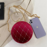 Red Casual Daily Patchwork Chains Rhinestone Bags