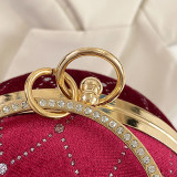 Red Casual Daily Patchwork Chains Rhinestone Bags
