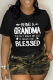 Black Casual Daily Print Patchwork O Neck T-Shirts