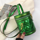 Silver Casual Daily Solid Patchwork Zipper Bags