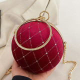 Red Casual Daily Patchwork Chains Rhinestone Bags