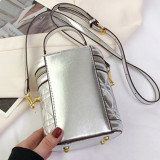 Gold Casual Daily Solid Patchwork Zipper Bags