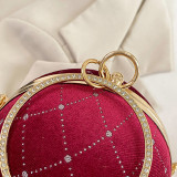 Red Casual Daily Patchwork Chains Rhinestone Bags