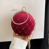 Red Casual Daily Patchwork Chains Rhinestone Bags