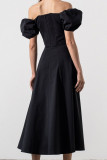 Pink Daily Elegant Print Patchwork Frenulum Off the Shoulder Irregular Dress Dresses