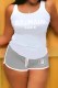 Grey Casual Print Letter U Neck Sleeveless Two Pieces
