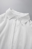 Pink Casual Solid Patchwork Shirt Collar Short Sleeve Two Pieces