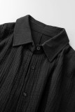 Pink Casual Solid Patchwork Shirt Collar Short Sleeve Two Pieces