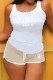 Khaki Casual Print Letter U Neck Sleeveless Two Pieces