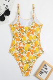 Pink Sexy Print Backless Swimwears (With Paddings)