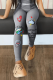 Grey Sexy Print Patchwork Skinny High Waist Pencil Full Print Bottoms