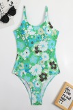 Pink Sexy Print Backless Swimwears (With Paddings)