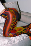 Colour Sexy Print Patchwork High Waist Pencil Full Print Bottoms