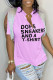 Light Purple Casual Letter Print Tassel Patchwork V Neck T-Shirts