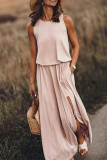 Yellow Work Elegant Solid Slit O Neck A Line Dresses