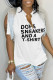 White Casual Letter Print Tassel Patchwork V Neck T-Shirts