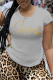 Grey Casual Vintage Print Patchwork O Neck T-Shirts