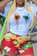 White Casual Daily Print Eyes Printed Patchwork O Neck T-Shirts