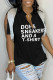 Black Casual Letter Print Tassel Patchwork V Neck T-Shirts