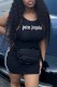 Black Casual Print Letter O Neck One Step Skirt Dresses
