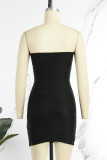 Green Sexy Solid Backless Strapless Sleeveless Dress Dresses