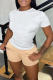 White Khaki Casual Print Patchwork O Neck Plus Size Two Pieces