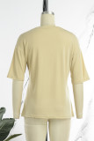 Red Casual Print Basic O Neck T-Shirts