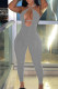 Grey Sexy Sportswear Solid Backless Strap Design Halter Skinny Jumpsuits