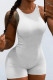 White Casual Sportswear Solid Printing O Neck Skinny Rompers