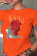 Orange Casual Street Print Patchwork O Neck T-Shirts