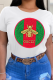 White Casual Street Print Patchwork O Neck T-Shirts