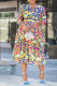 Pink Casual Print Patchwork Buckle Mandarin Collar A Line Dresses