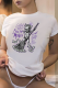 White Casual Vintage Print Patchwork O Neck T-Shirts