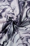 Multicolor Casual Print Basic Half A Turtleneck Short Sleeve Dress