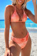Orange Sexy Tie Dye Bandage Backless Swimwears (With Paddings)