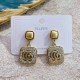 Gold Street Letter Rhinestone Earrings