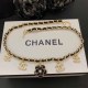 Black Gold Vintage Celebrities Letter Patchwork Rhinestone Necklaces